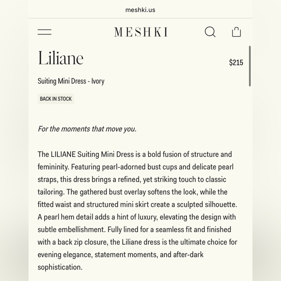 Meshki White Mini Dress with Pearl Details - Picture 4 of 12